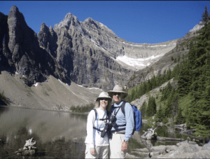 Don and Peggy hiking the mountains