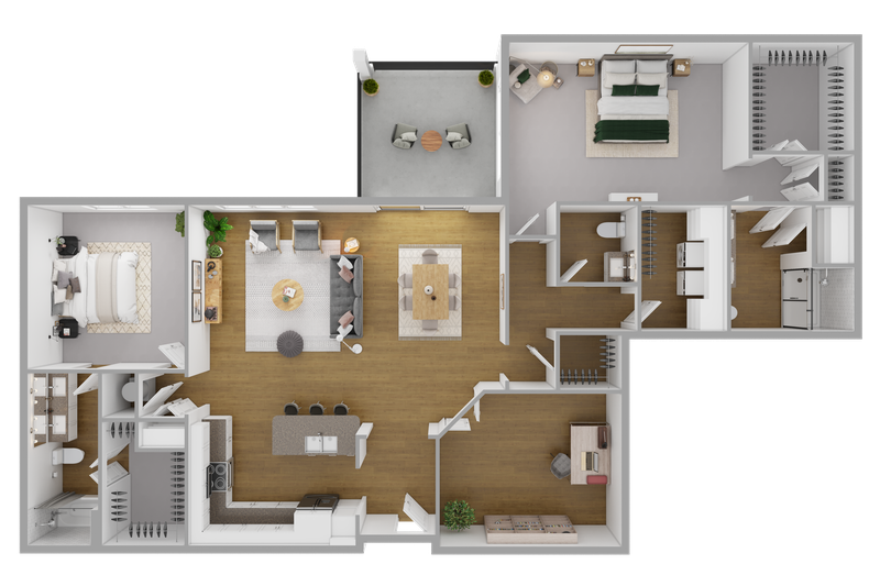 Williamsburg Floor plan 3D preview